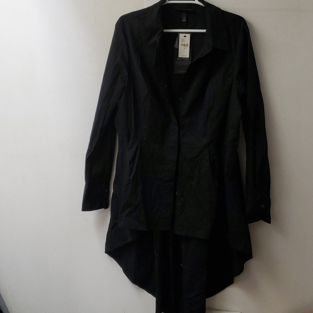 Black penguin tail  dress shirt